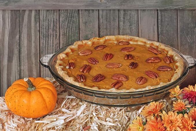 ZYER Glass Pie Plate Round Glass Pie Pan for Baking Pie Baking Pan 47oz Pie Dish, 9.5 Inch