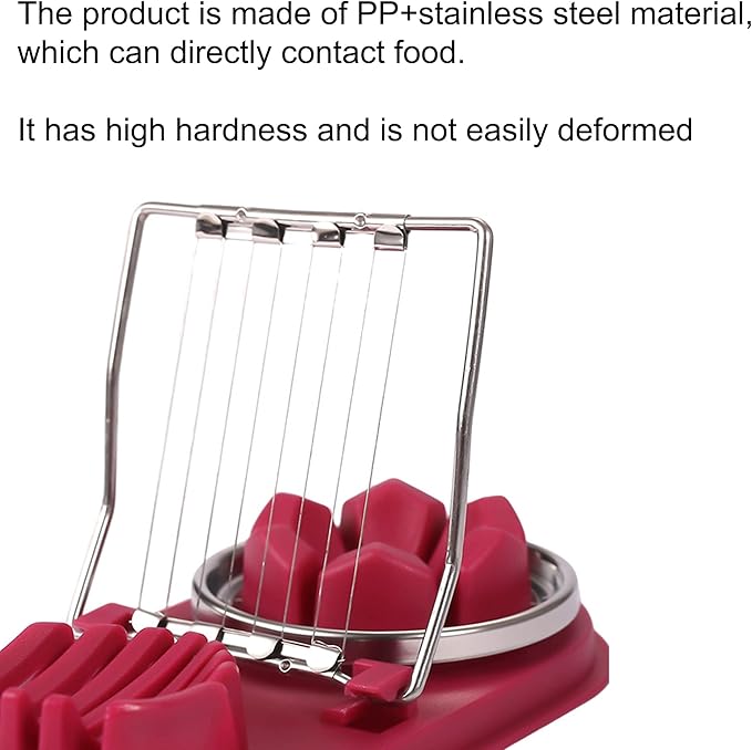 2 In 1 Multi-purpose Kitchentool Cutter Egg Boiled Egg Slicer, Can Be Used to Cut Hard-boiled Eggs cheese Fruit Strawberry Mushroom Kiwis (2PCS)