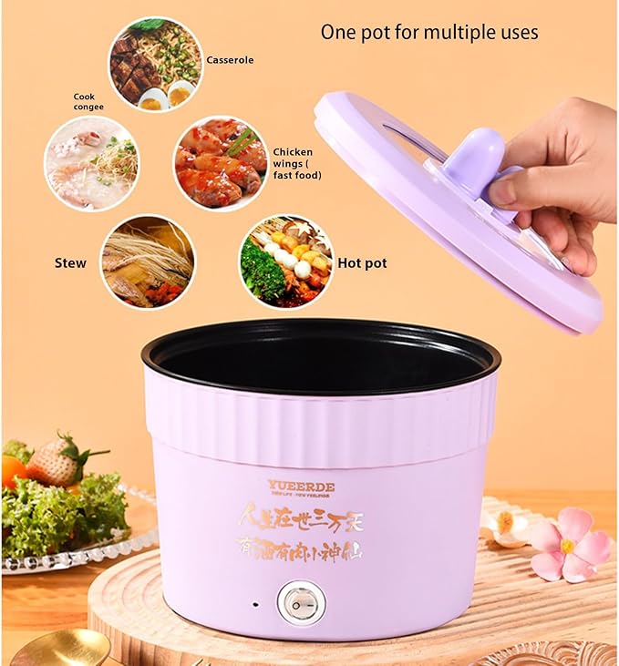 450W Small Electric Hot Pots Household Multifunctional Cooking Anti Scalding Portable Nonstick Cooking Pot
