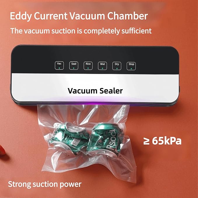 Vacuum Sealer for Food with 30 Vacuum Sealer Bags,Dry/Moist Compact Full Automatic Food Sealer, Precision Suction Power 6-in-1