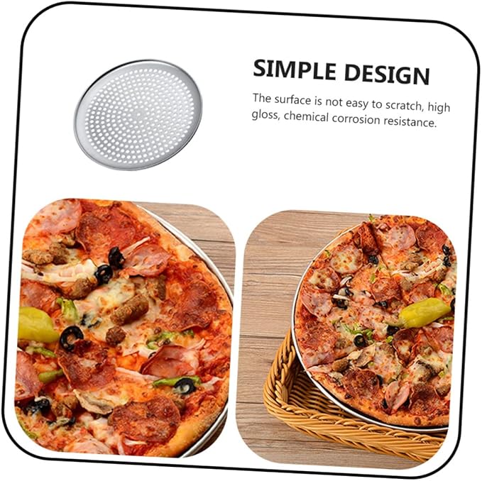 VINTORKY Perforated Round Pizza Pan Household Baking Tray for Efficient Baking Non-stick Pizza Plate Easy Cleaning