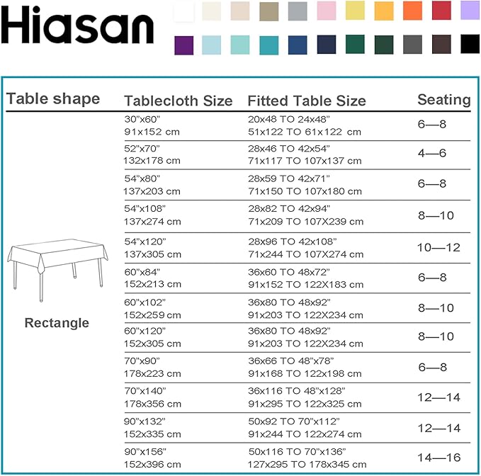 Hiasan Olive Green Rectangle Tablecloth - Waterproof and Spillproof Washable Fabric Table Cloth for Dining Room Kitchen Party and Outdoor, 60 x 84 Inch