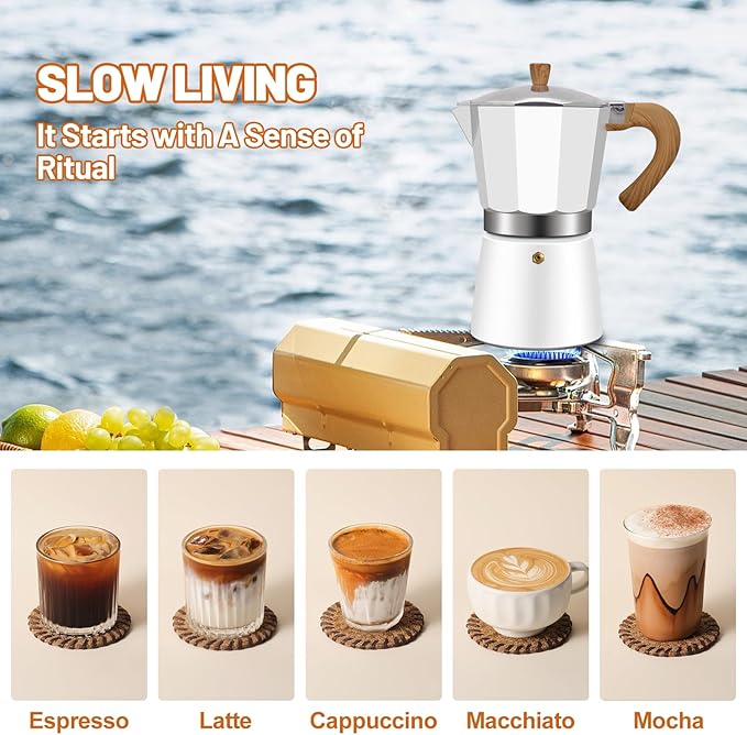 DITOSH 9 Cup Aluminum Espresso Stovetop Moka Pot Express Coffee Maker Percolator Italian Classic Mocha Coffee Machine for Italian and Cuban Cafe Brewing for Home & Camping 450ml 15oz
