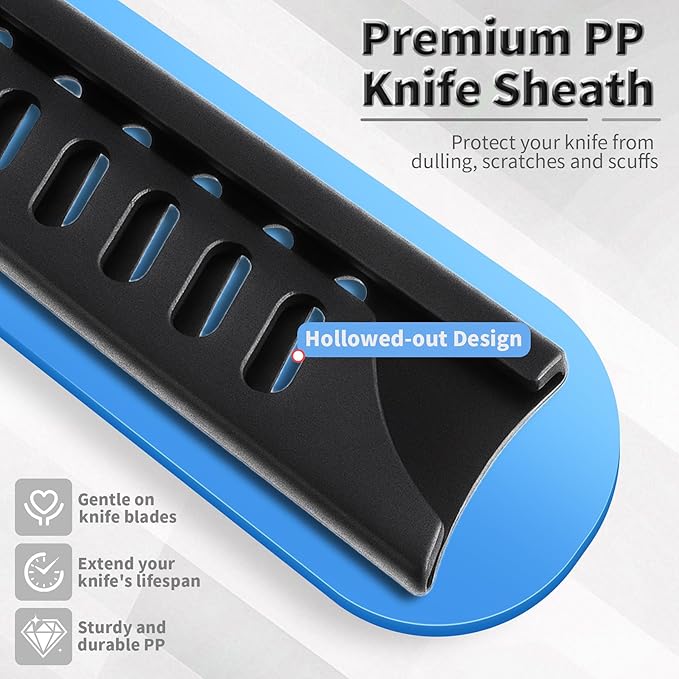 FOCMKEAS 2 Pcs Safety Knife Cover Sleeves for 6 Inch Chef Knife Sheath Blade Protector for Home Kitchen PP Universal Knife Sheath for Knife Protection Black
