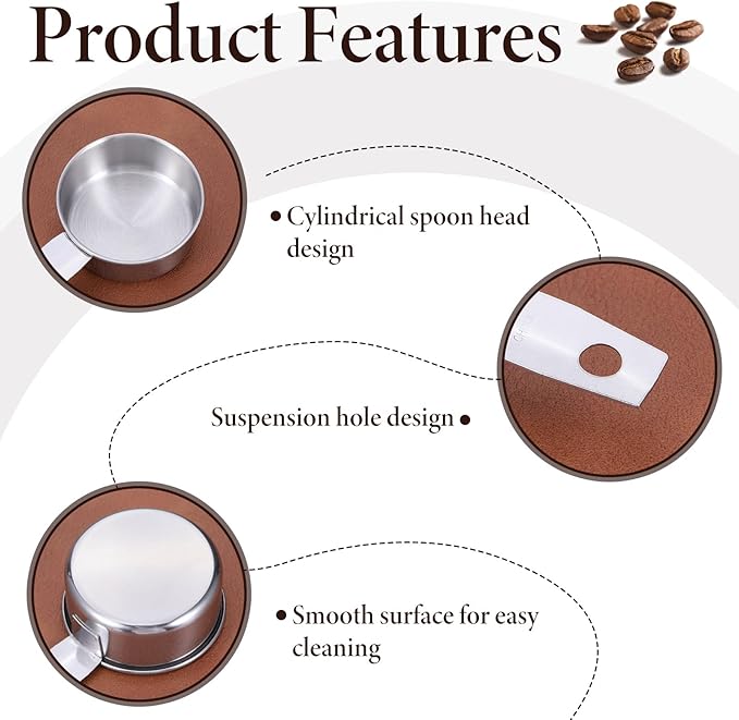 10 Pcs 1/4 Cup Scoop, 60ml/2oz Stainless Steel Measuring Spoons Metal Measuring Cups With Ergonomic Handles for Dry Liquid Ingredients Precise Baking Cooking Kitchen Tools, Dishwasher Safe