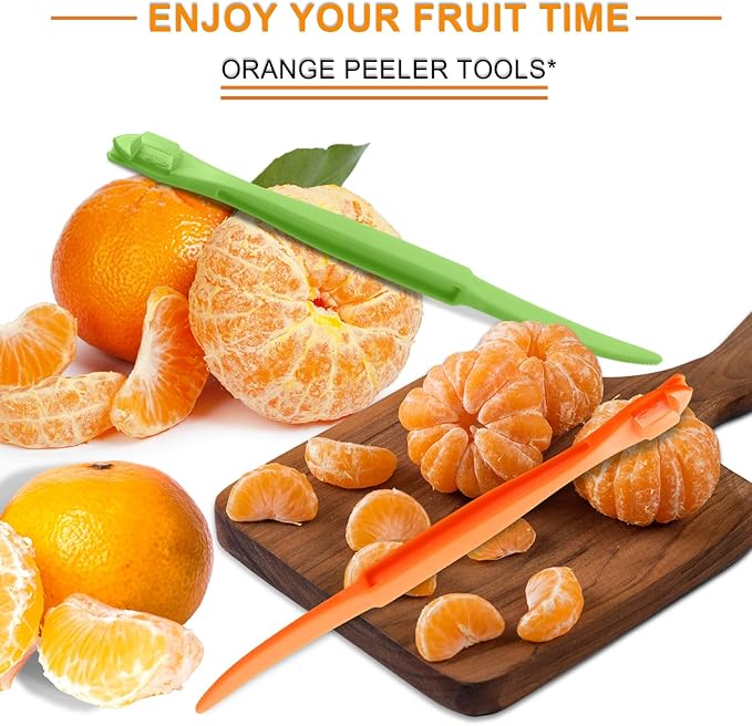 6Pcs Orange Peeler Tool Plastic Citrus Lemon Peeler Orange Peeler Stick Fruit Peeling Tool for Grapefruit Orange Cutter Slicer Kitchen Accessories Gadget