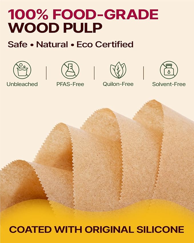 Katbite 220PCS DZ201 Air Fryer Liners Disposable, 8.6x5.5'' Rectangle Airfryer Paper Liners for Dual Air Fryer, Oil-Proof Parchment Paper for Foodi DZ401, FG551
