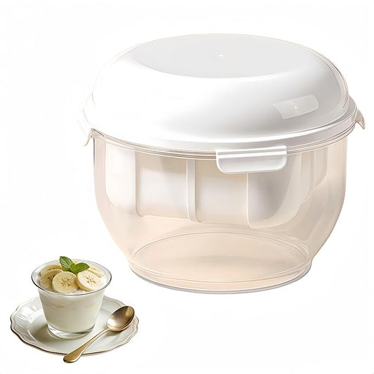 Yogurt Strainer with Spring-[2.2QT/0.56GAL] Large Capacity, [1.16QT/0.29GAL] Filter Volume, 304 Stainless Steel Mesh Yogurt Maker, BPA-Free Detachable Greek Yogurt Strainer for Homemade Thick Yogurt