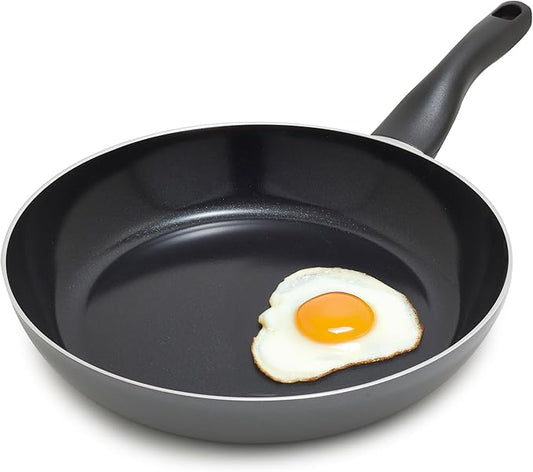 Lumenflon Deco 11” Nonstick Frying Pan Skillet, Made in Italy, Diamond Ceramic PFAS-Free, Dishwasher & Metal Utensil Safe, Durable Gloss Enamel Finish, Stay-Cool Handle, High Walls-Extra Room, Gray