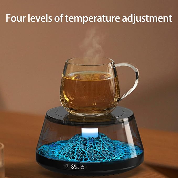 Coffee Mug Warmer, Mug Warmer, Multiple Face Drink Heating Pad Permanent Construction 4 Customizable Warmth Preferences for Hot Beverages Maintenance Cup Warming Base with Safe Features