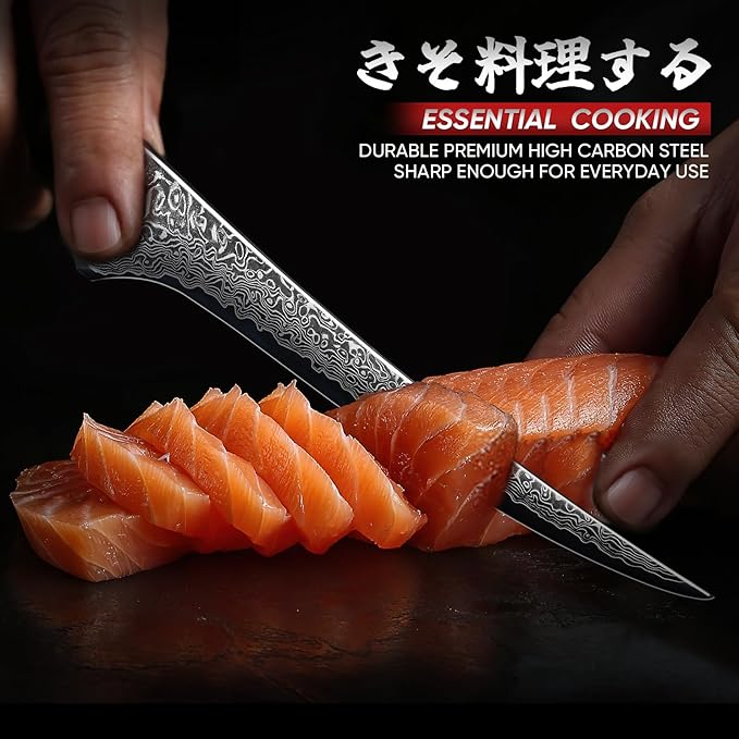 Purple Dragon Fillet Knife 7 Inch, Japanese Boning Meat Cutting Knives Razor-Sharp Meat Trimming Deboning – Professional Filet Fish Knife with Ergonomic Handle Christmas Gift for Men and Women