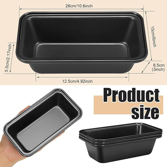 Uiifan 12 Pcs Mini Loaf Pan for Baking Bread Non Stick Small Banana Bread Tins Mini Loaf Pans for Nonstick Tiny Meatloaf Pan Carbon Steel for Oven and Baking (10.6 * 6 * 3inch,Grey)