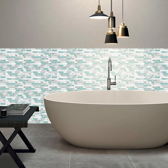 STICKGOO Peel and Stick Tile Backsplash for Kitchen, 12”×12”Stick on Backsplash, Self Adhesive Tile for Kitchen Backsplash and Bathroom(10 Sheets, Thicker Design)