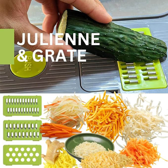 All-in-One Vegetable Chopper & Prep Station - Multifunctional Food Chopper, Mandoline Slicer, Cheese Grater, Egg Separator, Built-In Cutting Board & Storage Container for Meal Prep