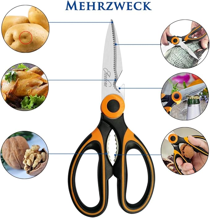 Acelone Kitchen Shears,Premium Heavy Duty Shears Ultra Sharp Stainless Steel Multi-function Kitchen Scissors for Chicken/Poultry/Fish/Meat/Vegetables/Herbs/BBQ…