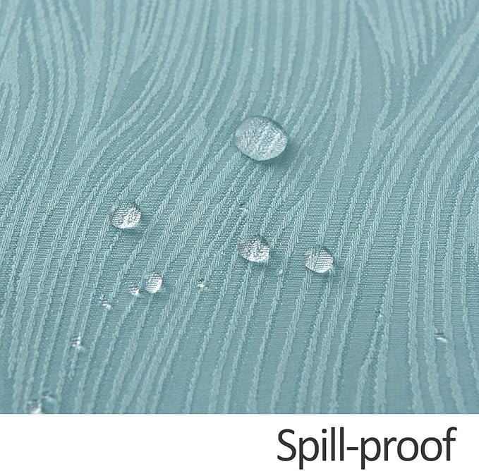 maxmill Jacquard Table Cloth Swirl Design Water Resistant Wrinkle Resistance Spillproof Heavy Weight Soft Tablecloth for Kitchen Dinning Tabletop Decoration Oblong 60 x 140 Inch Turquoise