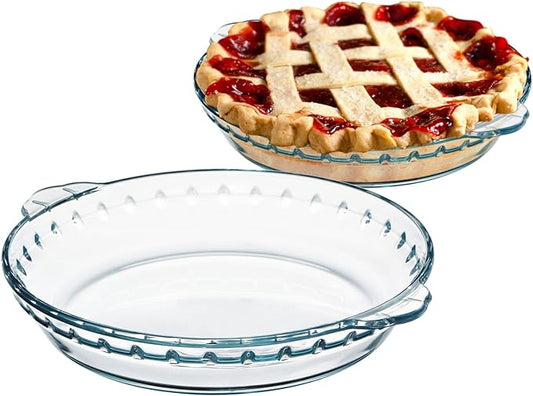 ZYER Glass Pie Plate 18.8oz Small Pie Dish Small Pie Pan for 1~2, Glass Pie Dish for Baking, 7.5 Inch 2pack