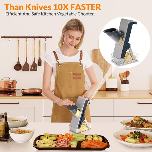 Upgrade safe mandoline slicer and chopper for kitchen,FEICO multifunctional vegetable cutter for vegetable veggie potato