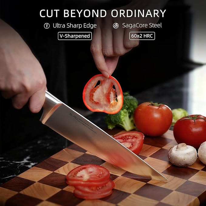 Knife Set, 13-Piece Premium Japanese High-Carbon Stainless Steel Kitchen Knife Block Set with Ergonomic Handles, Razor-Sharp Blades for Home Cooking, Daily Meal Prep & Professional Use