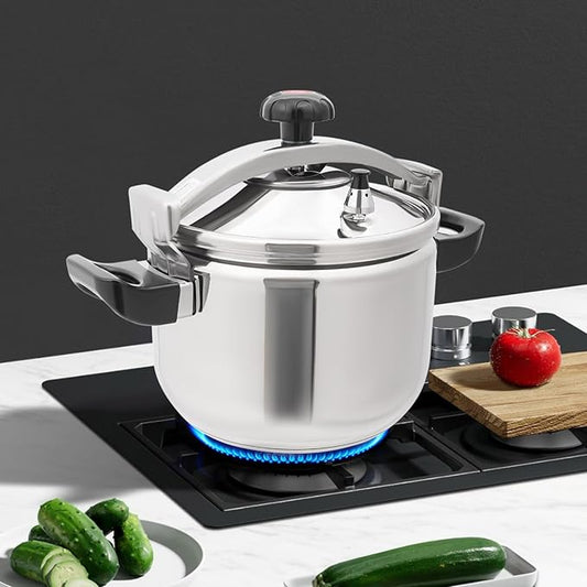 22L /5.8 Gal Pressure Cooker, 201 Stainless Steel Polishing Pressure Pot 5/7/9/11/22/26/40L 60Kpa High Safety Large Capacity Pressure Cooker with Easy Lock Lid Dishwasher Safe (22L)