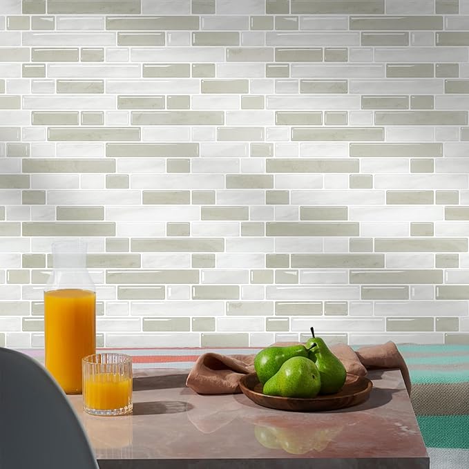 STICKGOO Peel and Stick Backsplash - 10 Sheets of 12”×12” - 3D Self Adhesive Peel and Stick Tile Backsplash for Kitchen & Bathroom