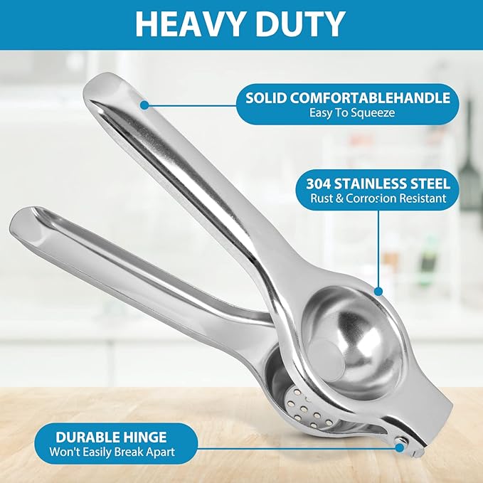 Jenkin Stainless Steel Manual Juicer Citrus Lemon Squeezer,Fruit Juicer Lime Press Metal,Professional Hand Juicer Kitchen Tool