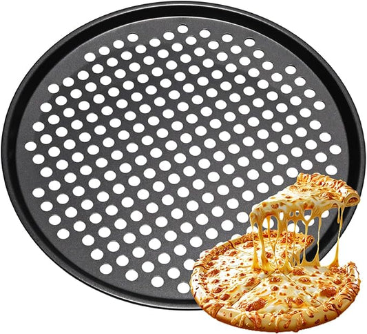 WINDAWNKE 12 Inch Round Pizza Pan with Holes, Carbon Steel Pizza Pans for Frozen & Homemade Pizza, Nonstick Pizza Tray for Oven
