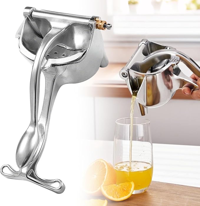 Manual Juice Squeezer, 2026 New Hand Juicer Squeezer with Heavy Duty Aluminum Alloy Ergonomic Grip Squeezer Handheld, Efficient Extractor for Citrus Lime Orange Fruit (1)