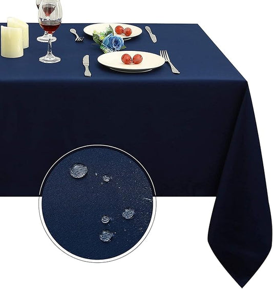 Obstal 210GSM Rectangle Table Cloth - Heavy Duty Water Proof Microfiber Tablecloth, Decorative Fabric Table Cover for Outdoor and Indoor Use (Navy Blue,54 x 54 Inch)
