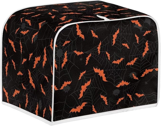 Annejudy Halloween Spider Web Bats Toaster Cover - Dustproof & Waterproof, Protects Small Appliances & Bread Makers