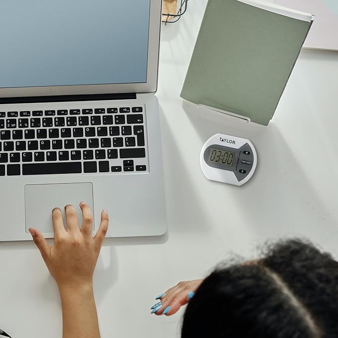 Taylor Digital Timer Counts Up and Down for School, Learning, Projects, and Kitchen Tasks