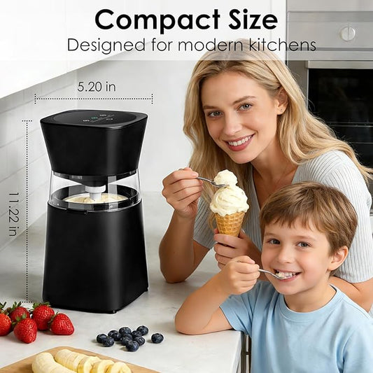 Ice Cream Maker Machine | Premium Electric Mini Maker Machine for Gelato, Sorbet & Frozen Yogurt | Low-Noise Operation, Easy to Clean