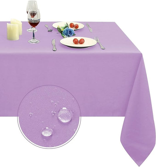 Obstal 210GSM Rectangle Table Cloth - Heavy Duty Water Resistance Microfiber Tablecloth, Decorative Fabric Table Cover for Outdoor and Indoor Use (Lavender, 60 x 120 Inch)
