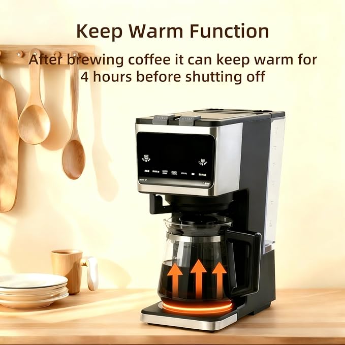 Sykaffe 3 in 1 Single Serve Coffee Machine,12-Cup Programmable Coffee Machine,Compatible with Kcup Pods,Ground Coffee,Coffee Pods, Iced Tea, Iced Coffee Function,Black