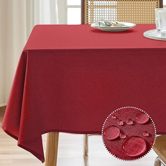 AUSSPVOCT Textured Tablecloth Rectangle 60x120 Water Resistant Spill-Proof Wipeable Table Cloth Wrinkle Free Fabric Dining Table Cover for Birthday Party Farmhouse Spring Kitchen Tablecloths