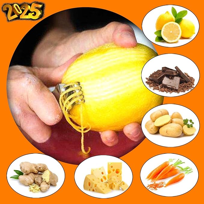 Citrus Lemon Zester & Channel Knife Tool for Kitchen Bar, Stainless Steel Blade, Ergonomic Design, Wooden Handle & Rubber & Plastic Handle Set Tool