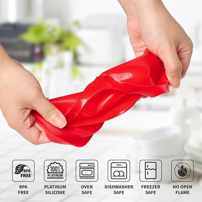 Puyeipt 2 Pack Air Fryer Silicone Egg Molds, 4 Inch Jumbo Round Muffin Top Pans for Breakfast Sandwiches, Egg Bites, Hamburger Buns, Tart, Pancake