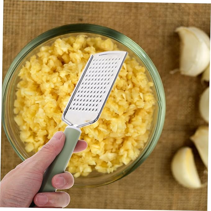PRETYZOOM Multifunctional Garlic Shredder and Cheese Zester 1-Piece Stainless Steel Garlic Press for Chopping Vegetables Cooking and Lemon Grating for Home Use