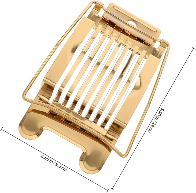Multifunction Stainless Steel Egg Cutter and Soft Fruit Slicer for Home Kitchen Hard Boiled Egg and Mushroom Wire Slicer with Gold Color