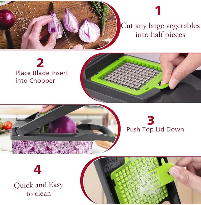 16 in1 pro vegetable chopper, onion chopper, fruit and vegetable slicer with container, vegetable and fruit chopper, Onion cutter, Kitchen gadget