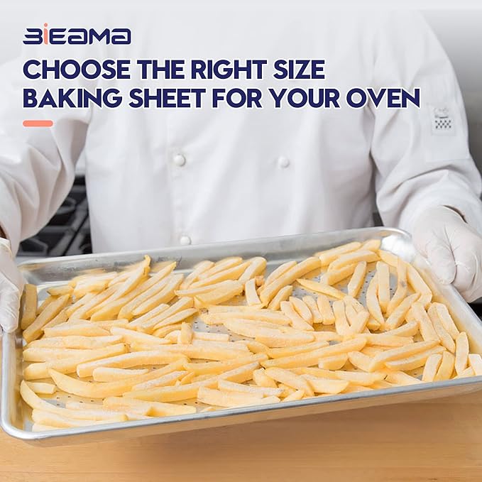BIEAMA 12 Pack Full Size 18" x 26" Aluminum Baking Sheet Pan Perforated, Commercial Bakery Equipment Cookie Sheets, NSF Approved Baking Tray