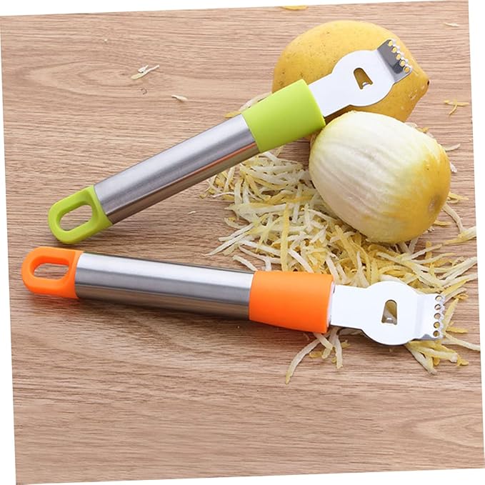LIFKOME Stainless Steel Lemon Tool Citrus Zester Peeler Slicer Grater with Hanging Loop Random Color