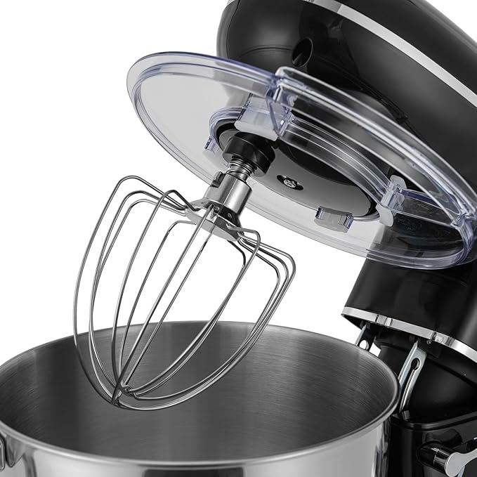 HAPPCUCOE 1350W Stand Mixer,6.5Qt Electric Kitchen Mixer,Dough Machine with LCD Display,Electric Food Mixer for Kitchens,Restaurants,Bakeries (Black)