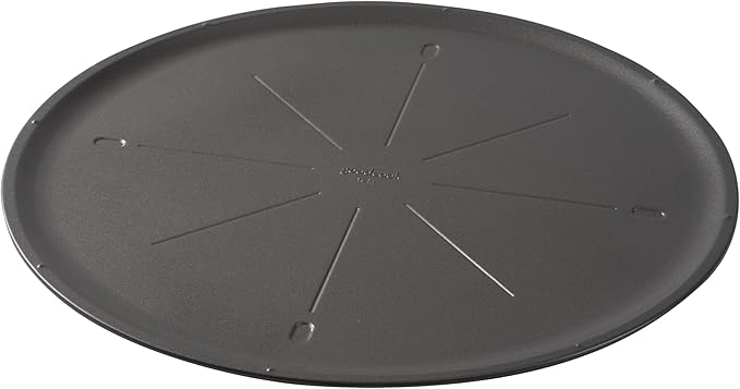 GoodCook Everyday Nonstick Steel Pizza Pan, 16", Cutting guide, Gray