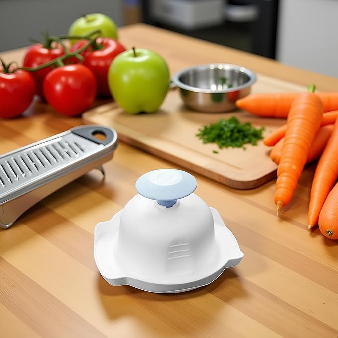 Blue Food Safety Holder for Mandolin Slicer or Grater,Finger Anti-Cut Protectors for Vegetable Grater, Peelers and Slicers,Food Slicer Cutter Finger Guard for Mandoline Slicer Graters Cutting