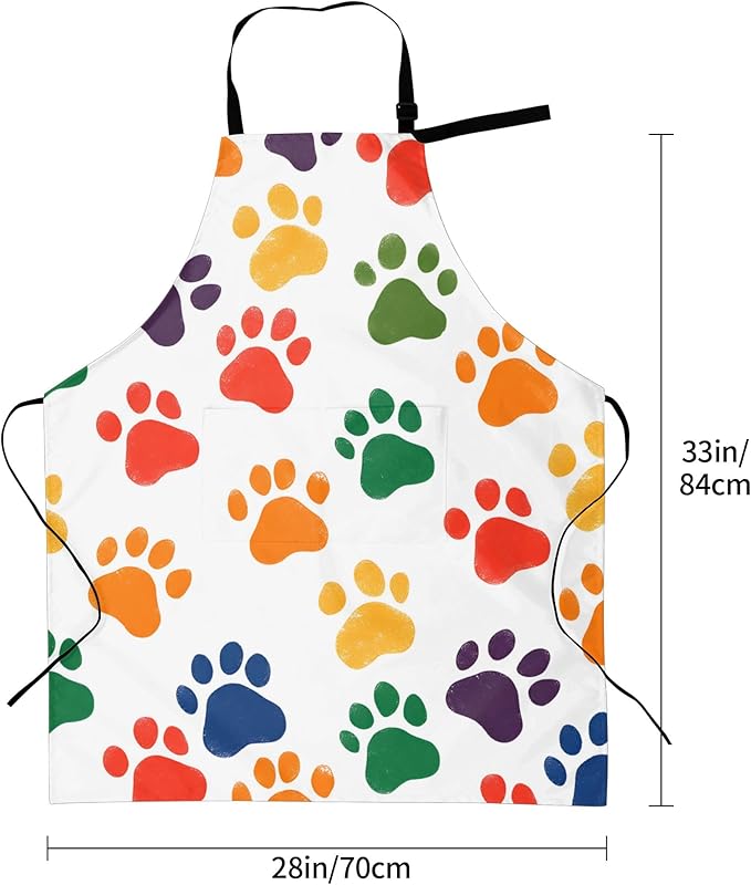 Apron with Pockets Aprons for Women Men Kitchen Chef Apron for Cooking Gardening Server Waitress Painting