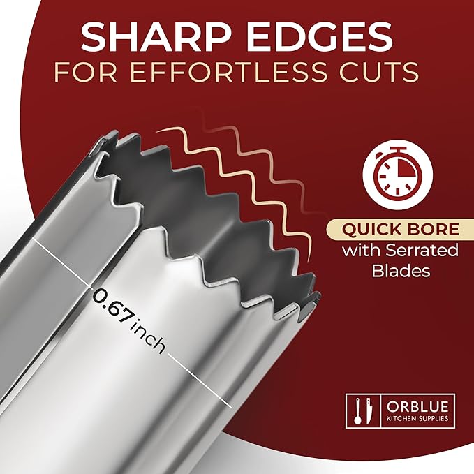 Orblue Premium Apple Corer Tool & Lemon Zester Bundle