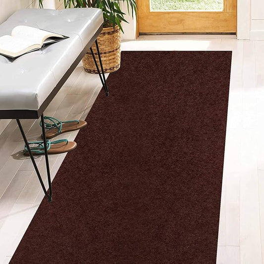 3' x 21' Runner Rugs with Rubber Backing, Indoor Outdoor Utility Carpet Runner Rugs, Chocolate Brown, Can Be Used as Aisle for The RV and Boat, Laundry Room and Balcony