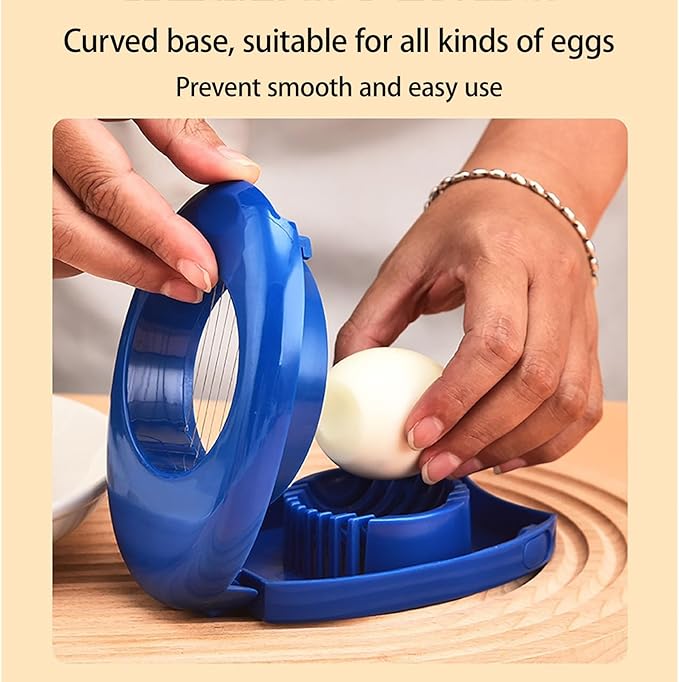 Egg Slicer, Kitchen Multi-Purpose Egg Cutter Tool, Skin Egg Slicer Petal Splitter, Plastic Egg Slicer for Hard Boiled Eggs (Color : Purple)