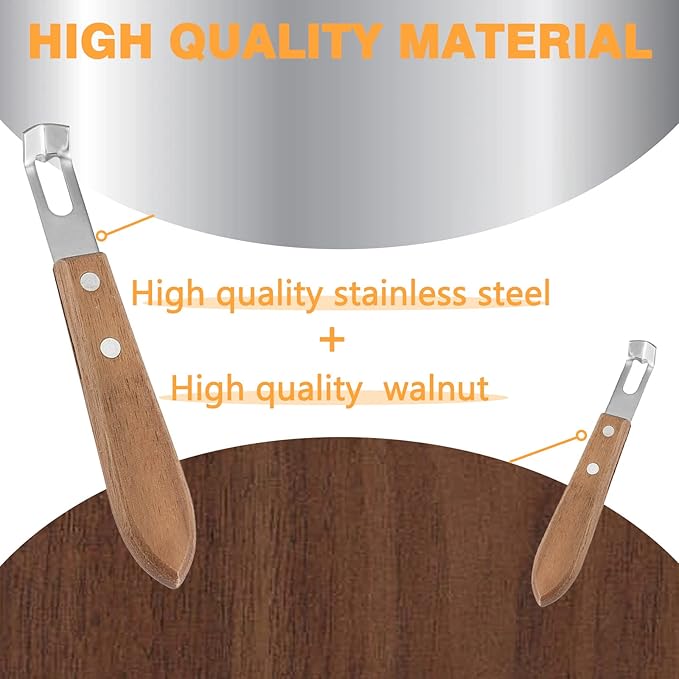 Cocktail Channel Knife with Walnut Wood Handle - Stainless Steel Bar Tool for Garnish, Citrus Zesting, and Peeling
